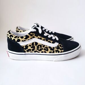 Vans Classic Old Skool Leopard Print Suede Kids Shoes